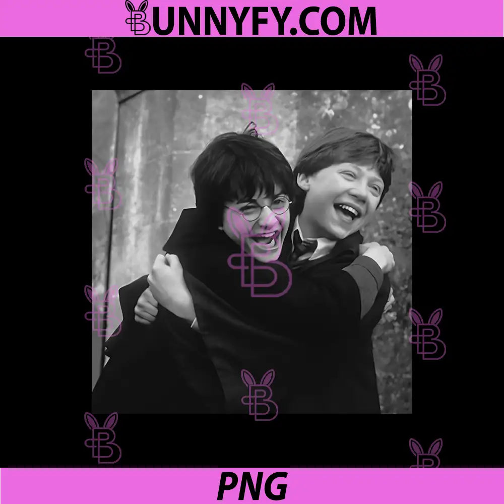 Harry And Ron Friendship Moment PNG, Wizarding Comfort Fan Art PNG