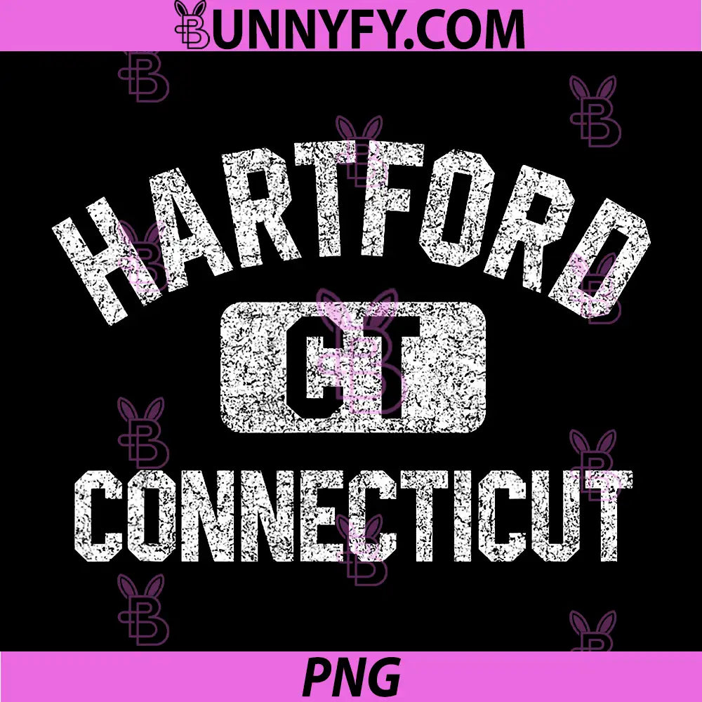 Hartford Connecticut PNG, Gym Style Distressed White Print PNG