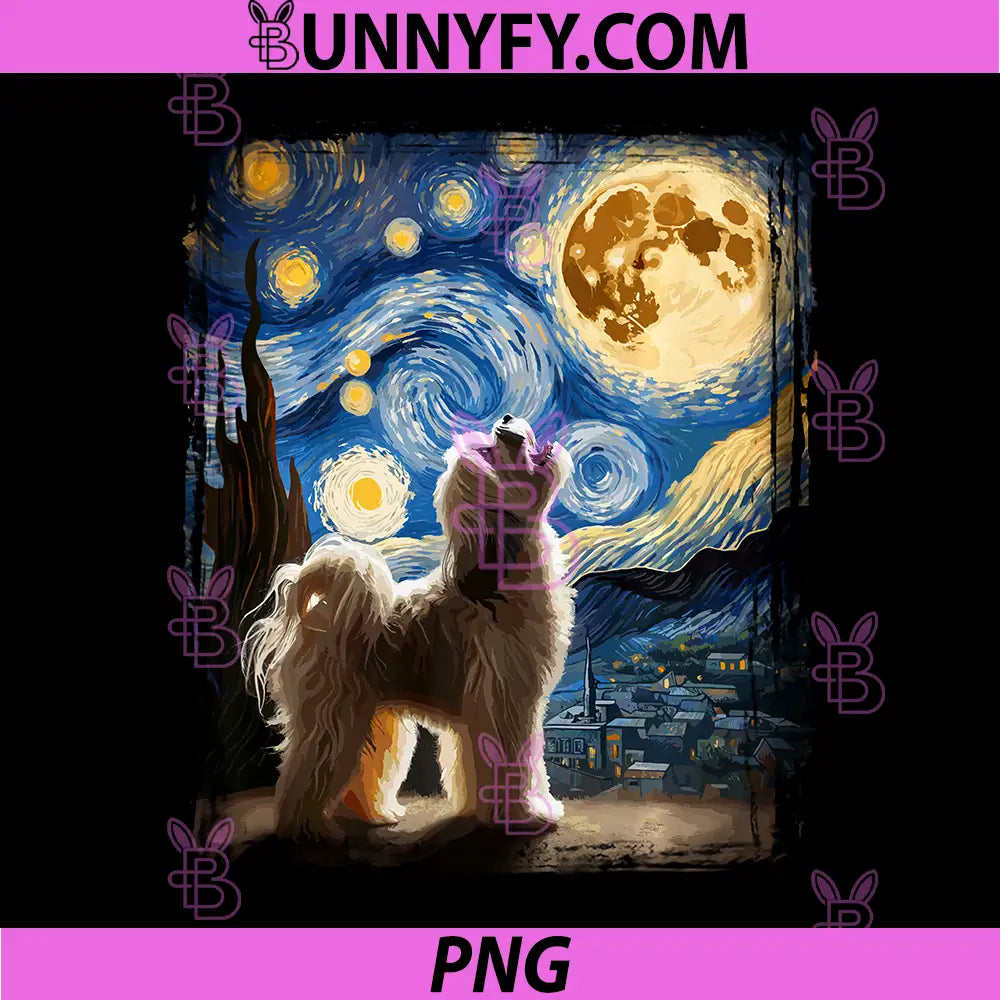 Havanese Dog Canine Artistic Van Gogh PNG, Starry Night Havanese PNG