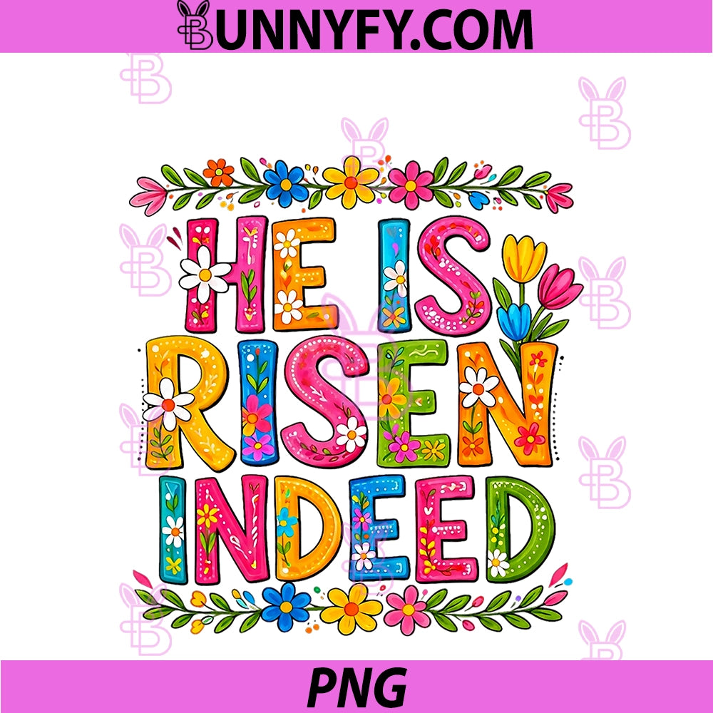 He Is Risen Indeed Retro PNG, Floral Christian PNG