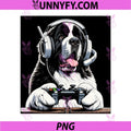 Headphone Video Game PNG, Landseer Newfoundland Dog Gaming PNG