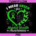 Heart I Wear Green for Mental PNG, Health Awareness Month PNG