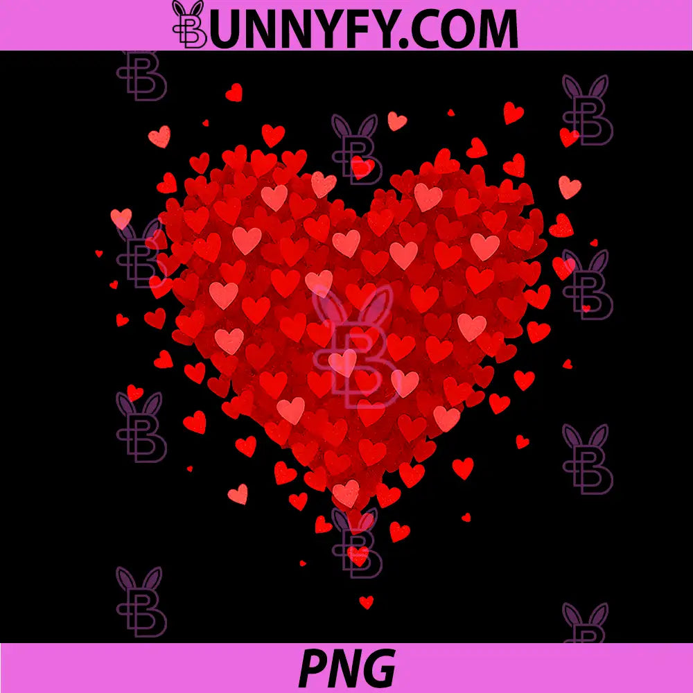 Heart Made of Hearts PNG, Valentines Day PNG