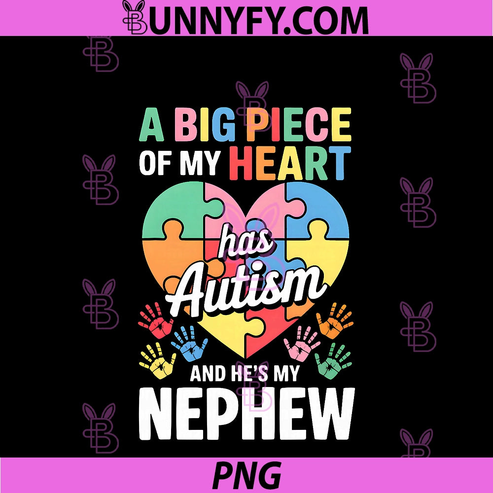 Heart Nephew Support Autism PNG, Awareness Puzzle Piece Ribbon PNG