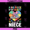 Heart Niece Support Autism Awareness PNG, Puzzle Piece Ribbon PNG