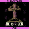 He is Risen PNG, Christian Easter Resurrection Cross Design PNG