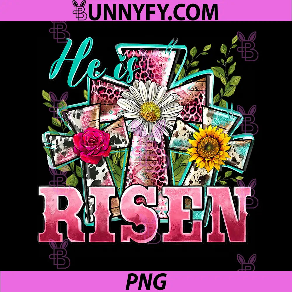 He is Risen Cross Jesus PNG, Religious Easter Day Christians PNG