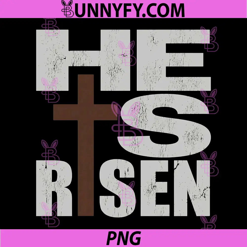 He is Risen PNG, Easter Cross Religious Faith Christian PNG