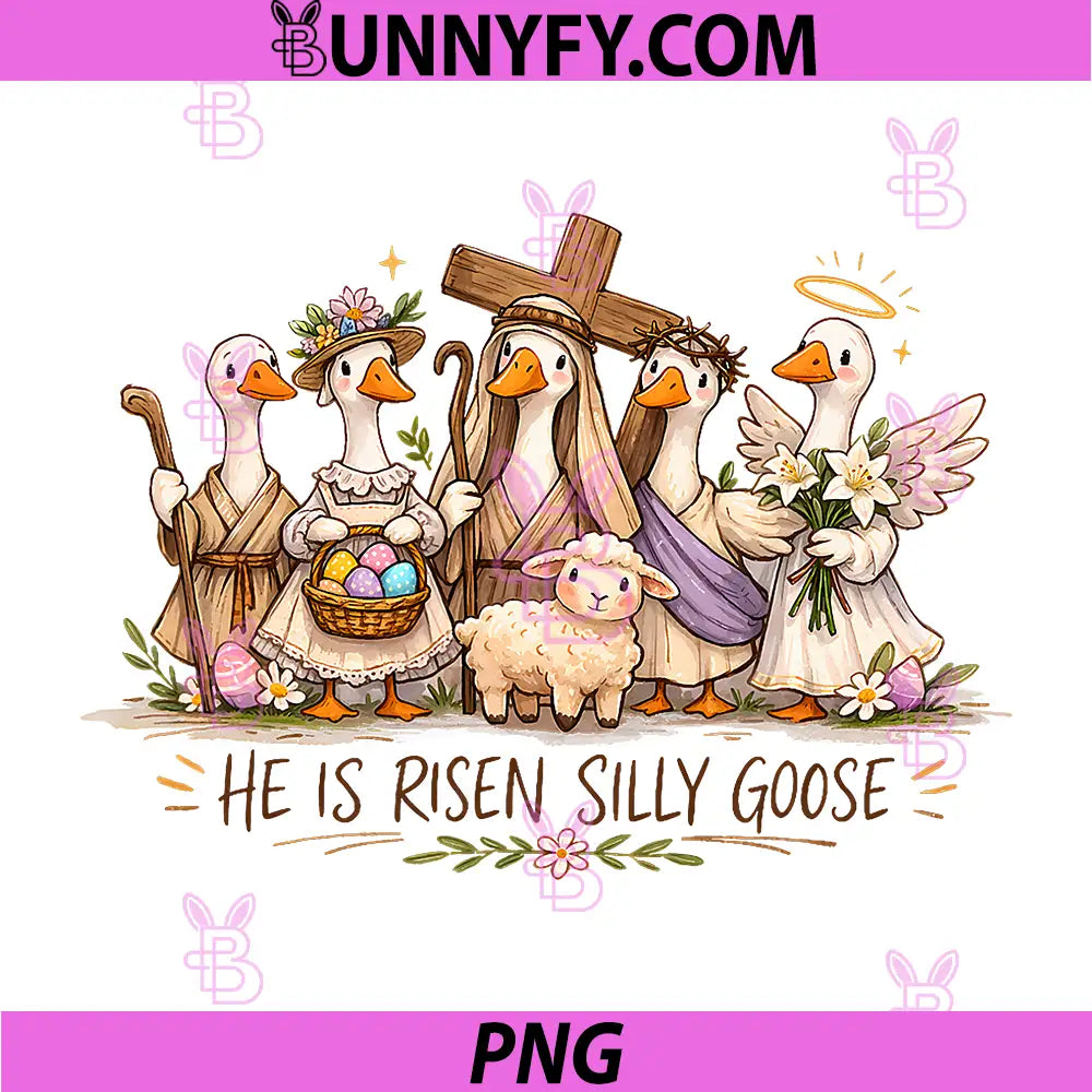 He is Risen Goose PNG, Funny Christian Easter PNG, Easter Vibes PNG