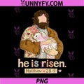 He is Risen PNG, Matthew 286 Christian PNG, Easter Faith Bunny PNG