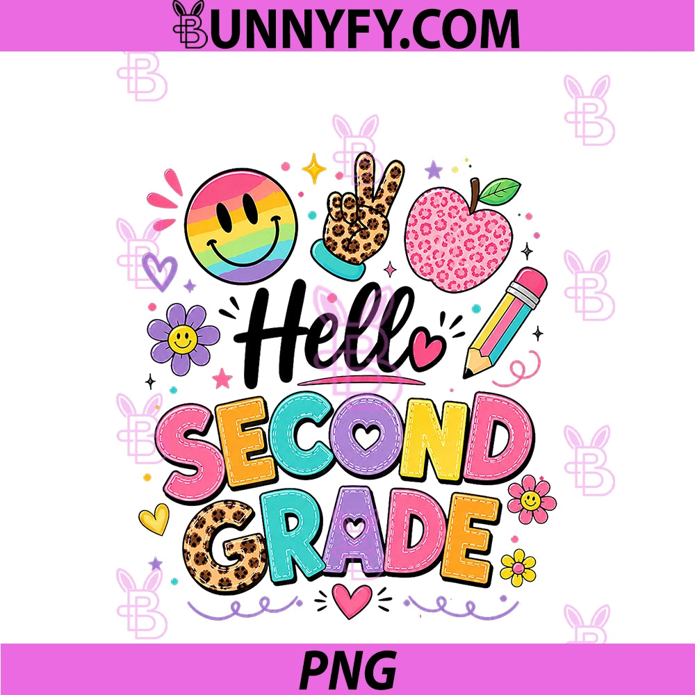 Hello 2nd Grade Teacher Students Back To School PNG, Second Grade PNG