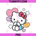 Hello Kitty Stars And Patched PNG, Hearts Apples Cherries Daisies PNG