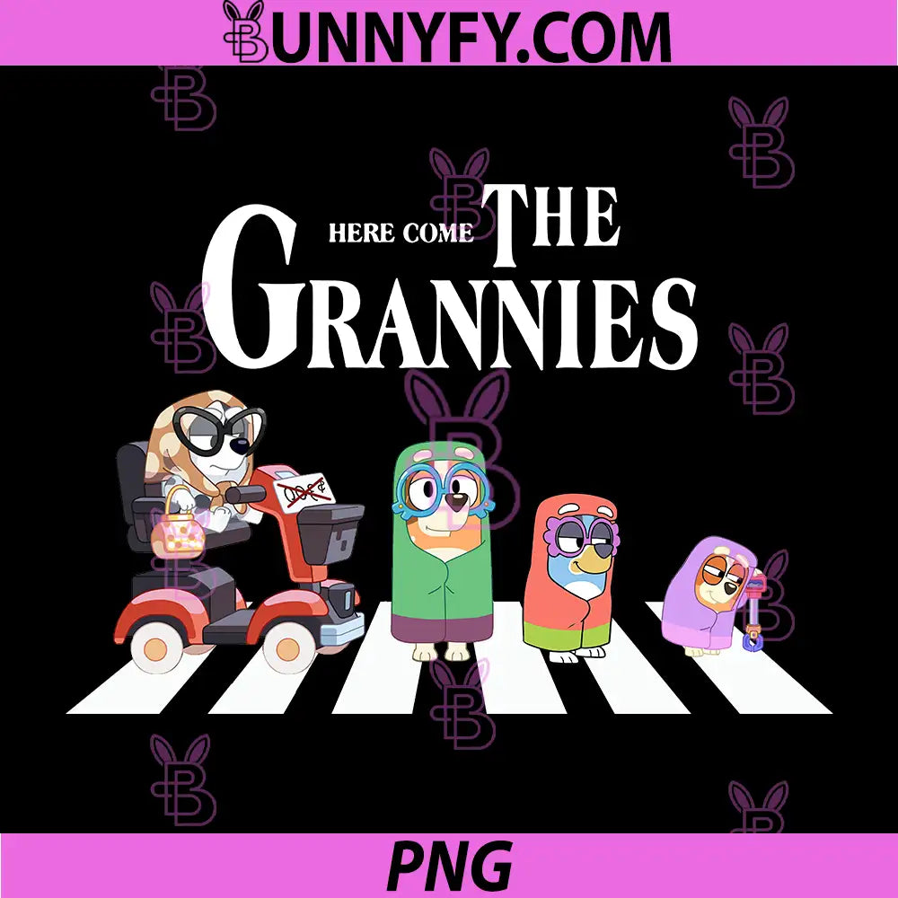 Here Come The Grannies Bluey PNG, Blue And Bingo PNG
