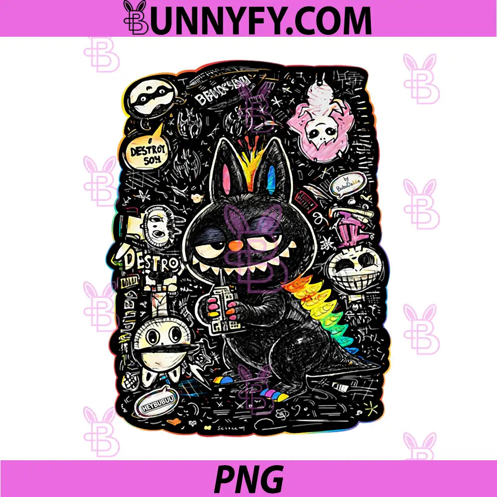 HeyBubuu Goji Doodle Monster Art PNG, Cute Dark Graffiti Character PNG