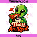 Hey are Real Alien Pizza Coffee PNG, Funny Space Illustration PNG