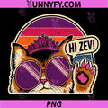 Hi Zev Funny Cat Princess Retro PNG, Sunset Sunglasses Crown PNG