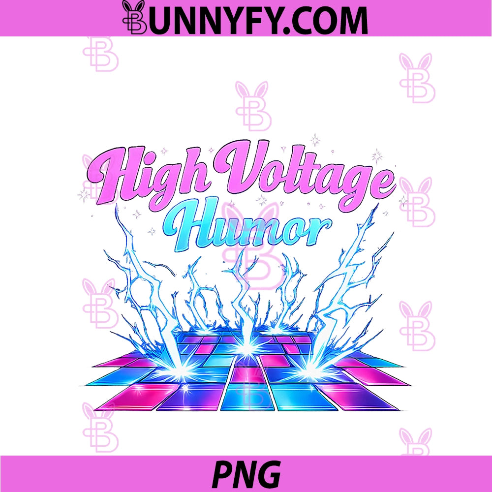 High Voltage Humor PNG, Electrician Disco Lightning Graphic PNG