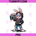 Hip Hop PNG, Bunny Boombox Retro 80s 90s Streetwear Rabbit PNG
