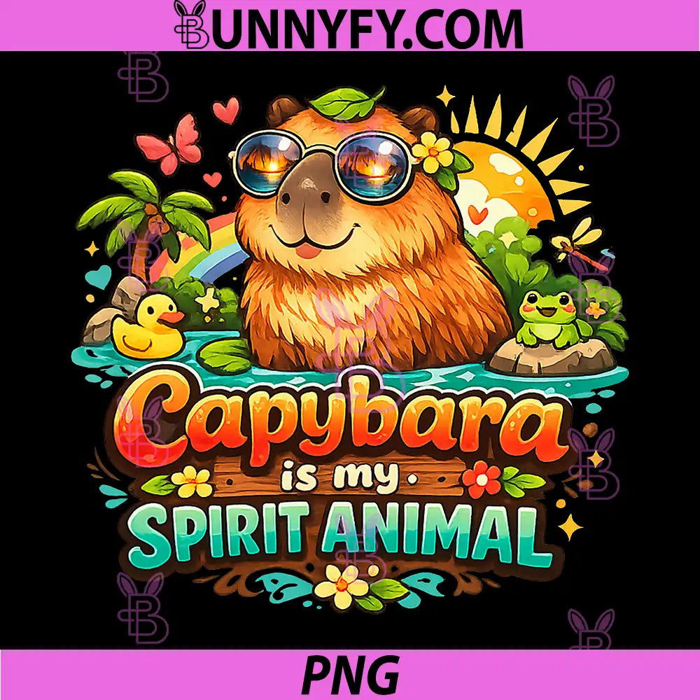 Hippie Capybara Spirit PNG, Animal Bohemian Rodent Love PNG