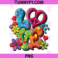 Colorful Hippie Love Peace Retro Flower Design PNG, Boho Love PNG