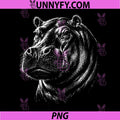 Hippo Portrait Black and White PNG, Hippopotamus Lover PNG
