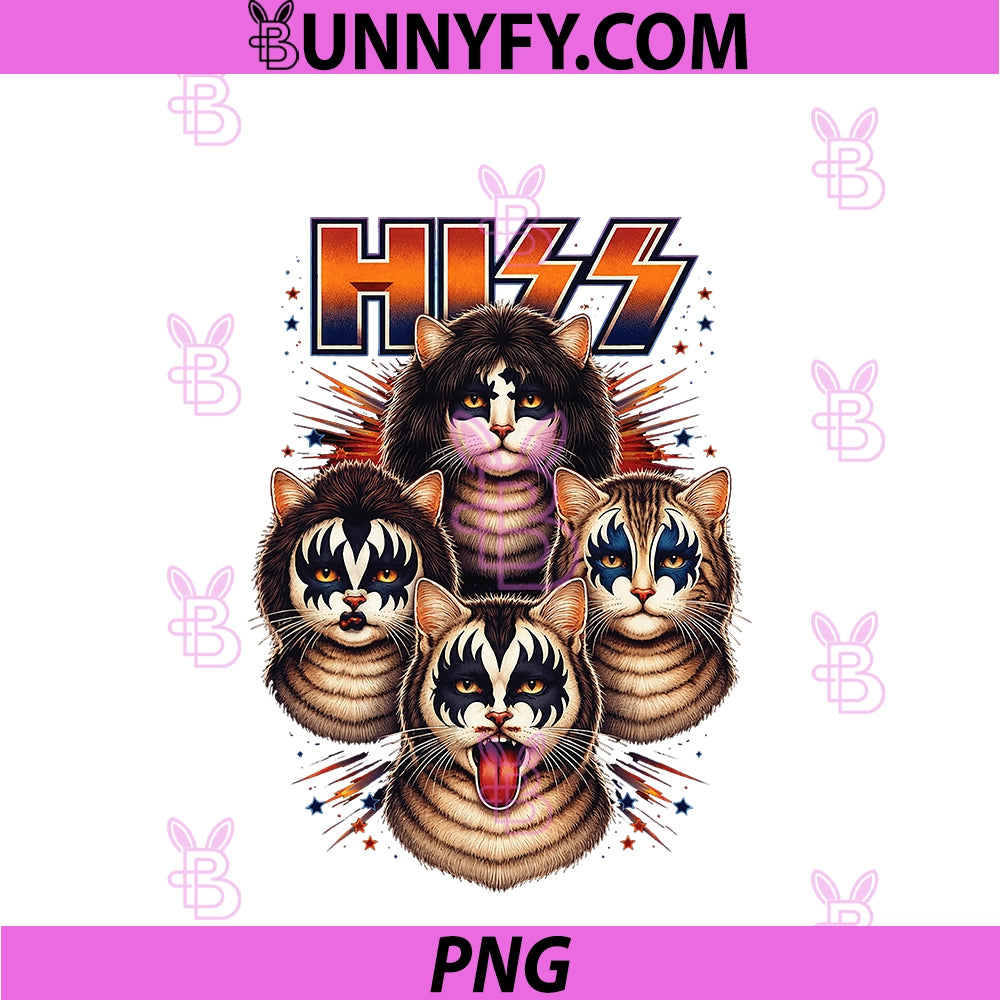 Hiss Cats Kittens Rocking For Cat Lover Mom Dad PNG, Funny Music PNG