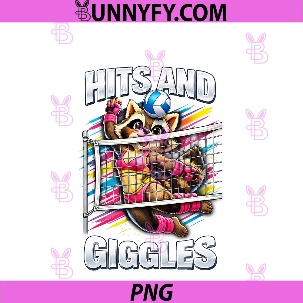 Hits And Giggle PNG, Volleyball Raccoon Player Sport Team Spirit PNG