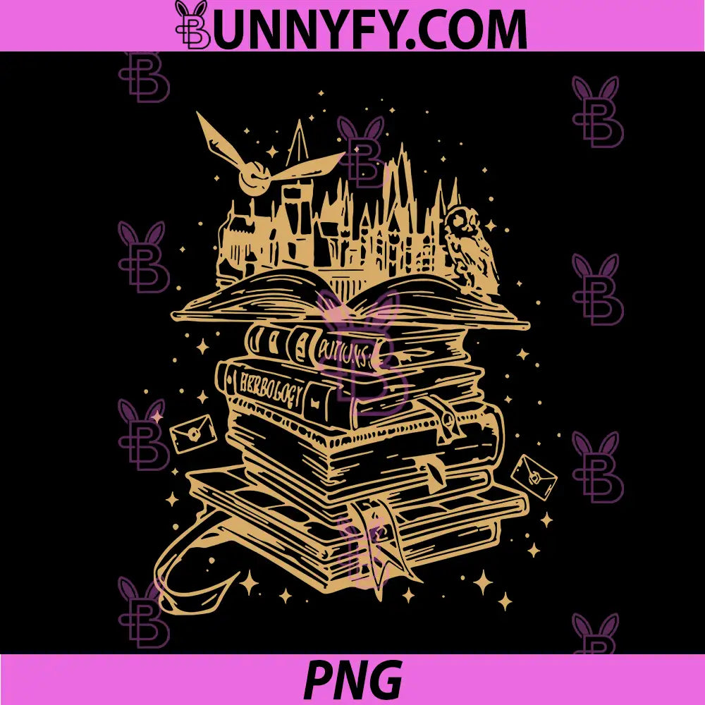 Wizard Castle Book Art PNG, Magic Spell Book Stack Illustration PNG