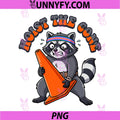 Hoist the Cone Raccoon PNG, Fitness Weightlifting Meme PNG