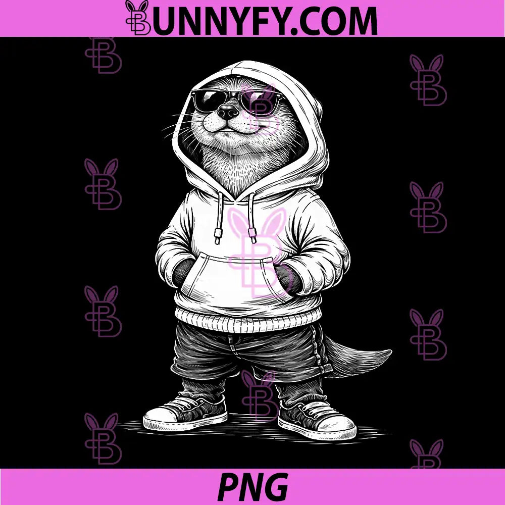 Otter with Sunglasses PNG, Street Style Otter PNG