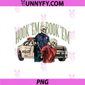 Hook Em And Book Em Police Skeleton PNG, Dark Humor Law Enforcement PNG