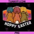 Hoppy Easter Retro PNG, Sunset Easter Bunny Squad Crew Matching PNG