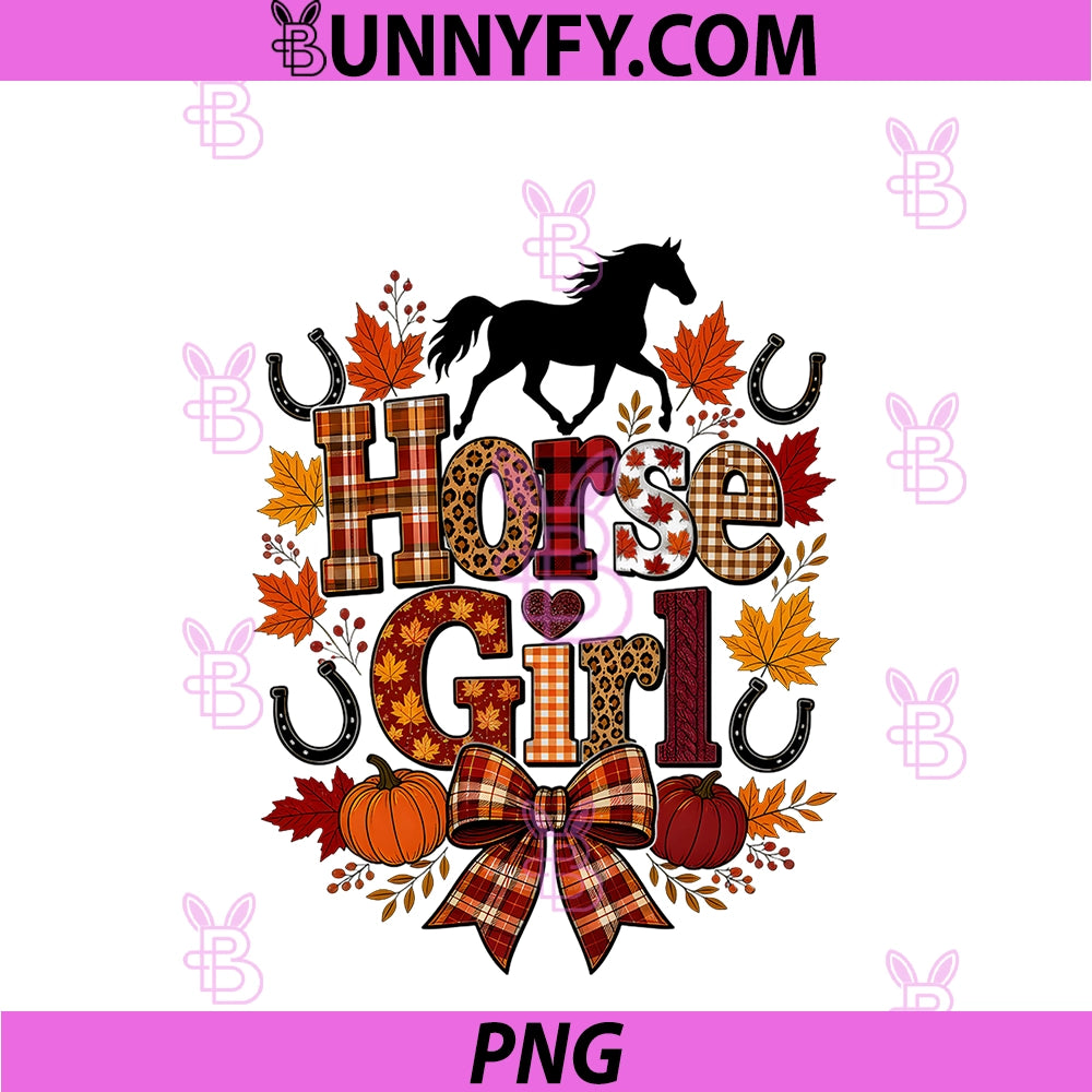 Horse Girl Fall PNG, Autumn Season PNG