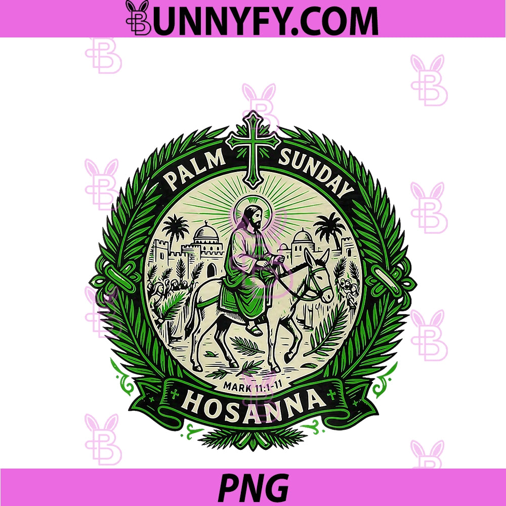 Hosanna Jesus Riding Donkey PNG, Christian Faith Apparel PNG