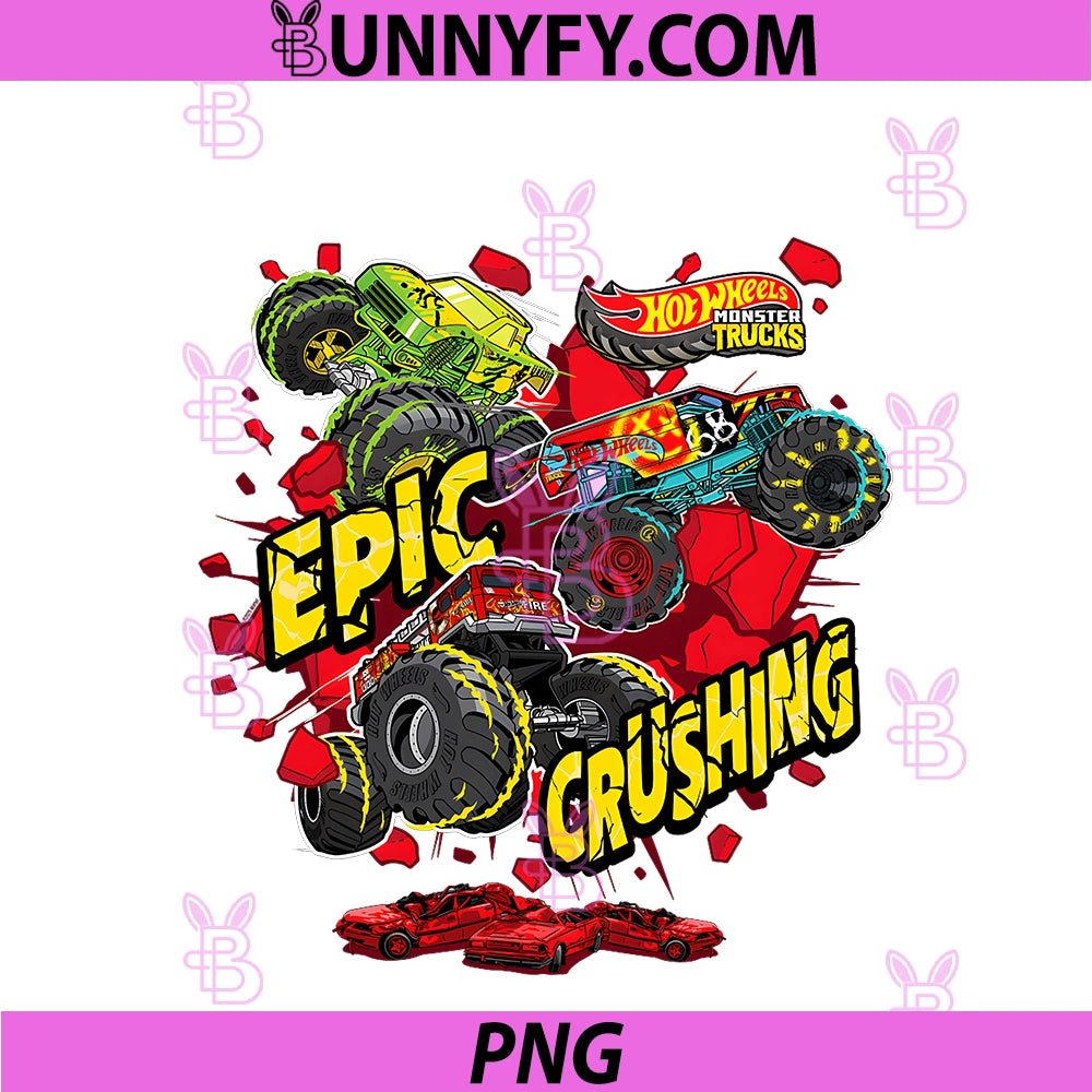 Hot Wheels Monster Trucks PNG, Epic Crushing PNG