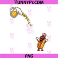 Hotdog Beer Chug Funny PNG, Uncle Sam Hotdog Beer 4th of July PNG