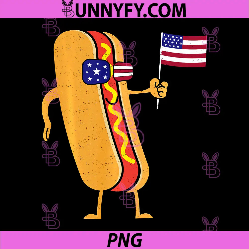 Hotdog Sunglasses American Flag PNG, USA Funny 4th of July Fourth PNG