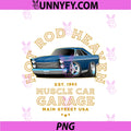 Hotrod Heaven Muscle Car Garage PNG, USA Classic Car Cartoon PNG