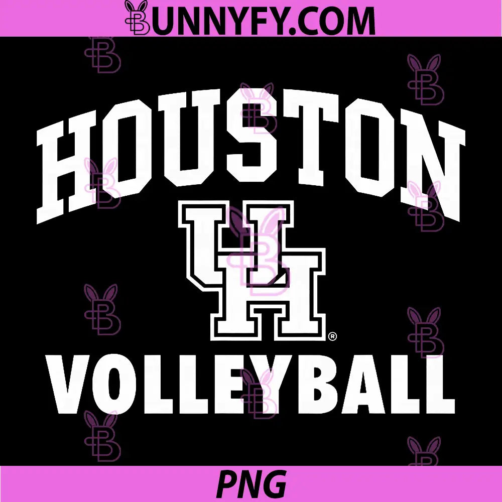 Houston Cougars PNG, Apparel Team Color Arch Over Volleyball PNG