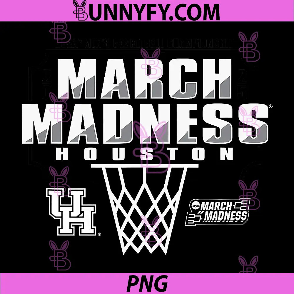 Houston Cougars March PNG, Madness 2025 Basketball Red PNG