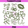 How Lucky are We PNG, St Patricks Day Coquette Bow Aesthetic PNG