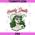 Howdy Santa Retro PNG, Cowgirl Christmas Heart Sunglasses PNG