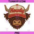 Howdy Western Cute PNG, Highland Cow Rodeo PNG