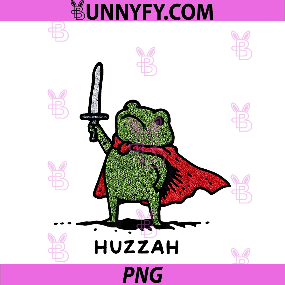 Huzzah Frog Knight PNG, Funny Sword Meme Quote PNG