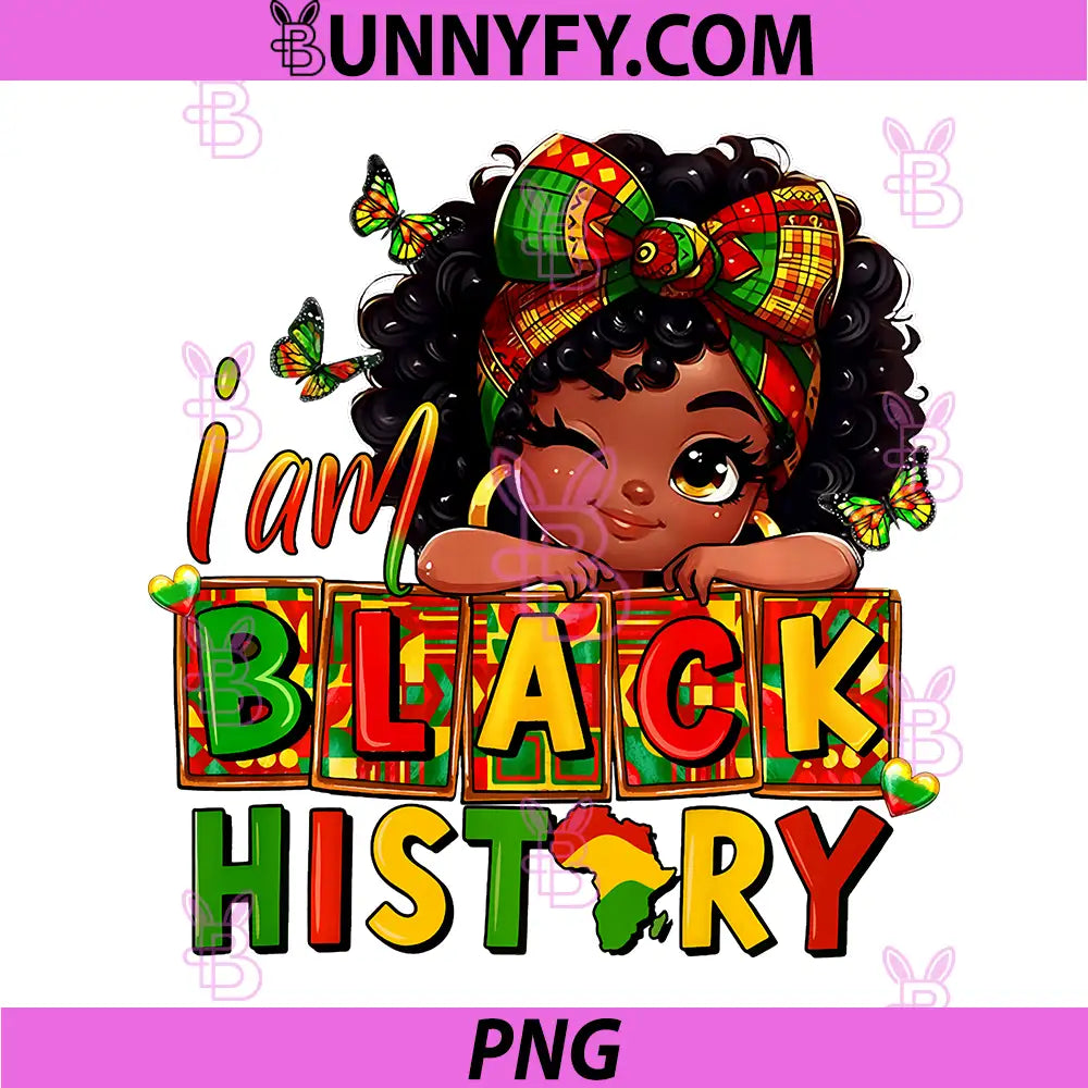 I Am Black History PNG, Afro Girl Melanin Princess PNG
