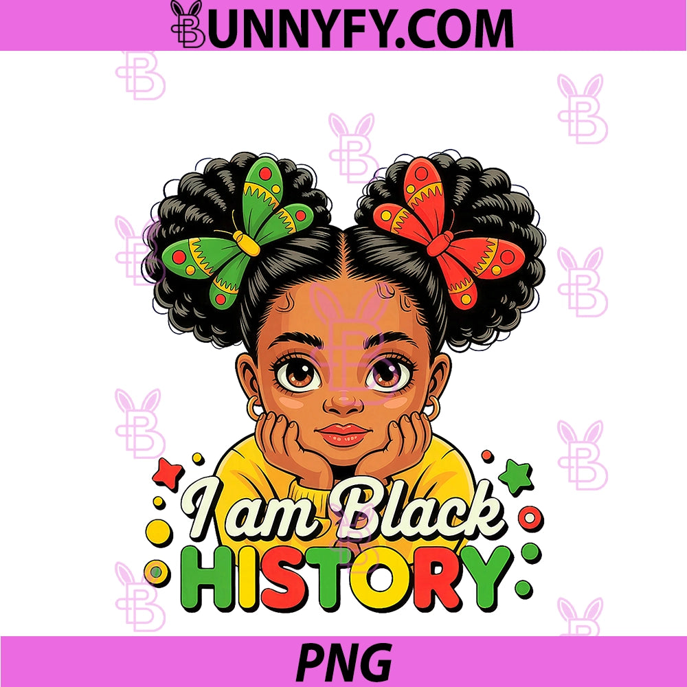 I Am Black History PNG, Girl Black History Month PNG