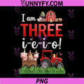 I Am Three I-E-I-O PNG, Farm Animals 3rd Birthday PNG