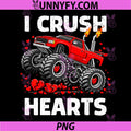 I Crush Hearts PNG, Monster Truck Valentine Day PNG