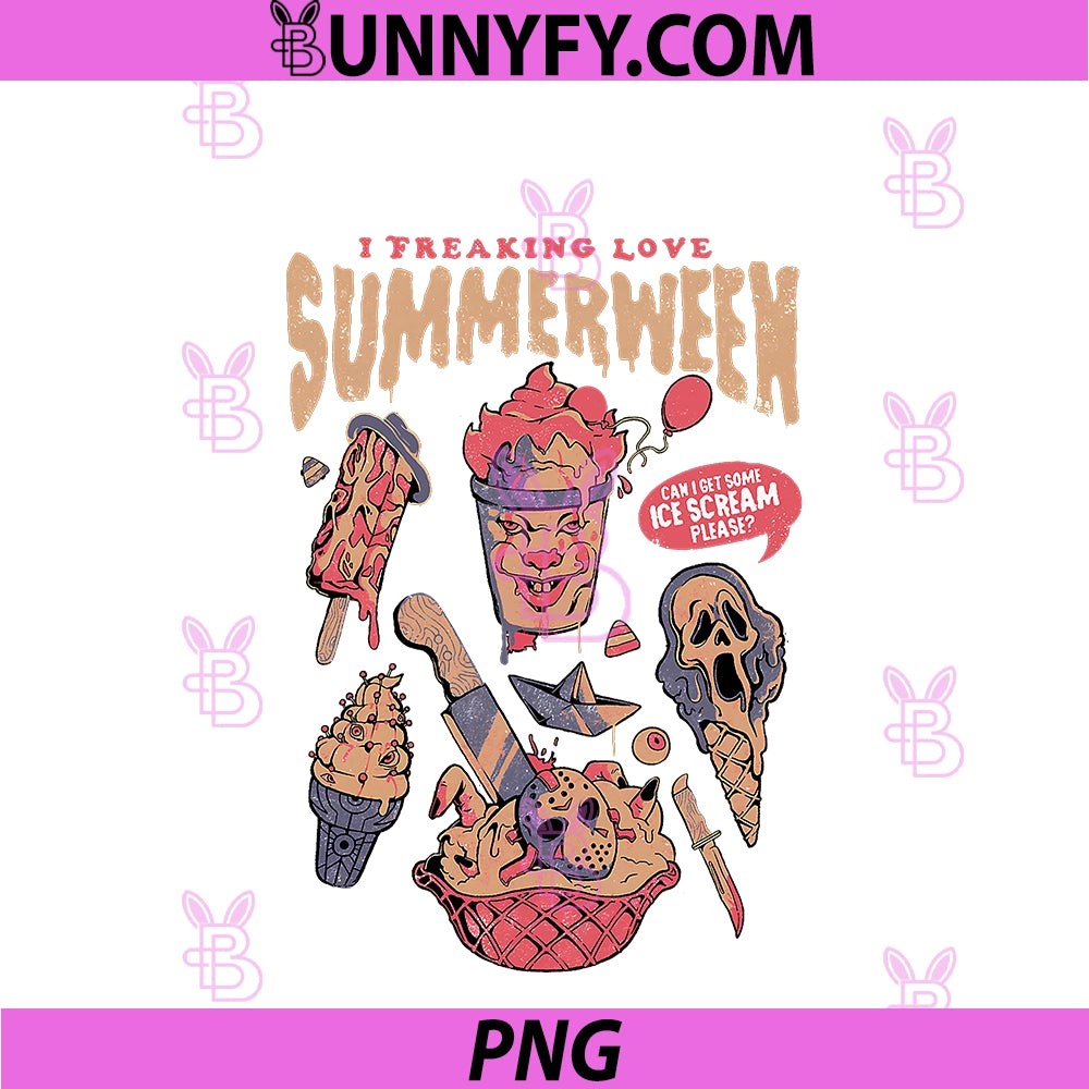 I Freaking Love Summerween PNG, Spooky Horror Art PNG