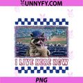 I Live Here Now Racoon PNG, Funny Ballfield Only Baseball Mama PNG